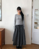 Beon Check Long Skirt