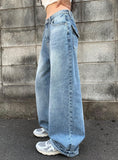 Riggers Backpocket Washing Wide Denim Pants