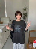 Ringing Star Printing Over Short Sleeve Tee