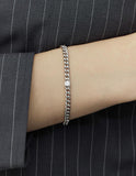 Essence Silver Wrap Diamond Curb Chain Bracelet 0.3CT