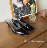 Elfinnu Strap Stiletto Mule Shoes