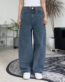 Diple Side Line Wide Denim Pants