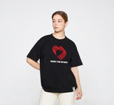 Overlap Heart Line Short Sleeve Tee