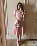 Rocha Tweed Ribbon Short Sleeve Flare One Piece