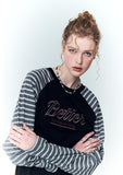Bare Chain Stripe Raglan Long Sleeve