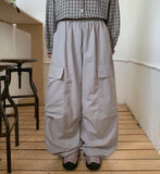 Key Dance Nylon Parachute Banding Cargo Wide Pants