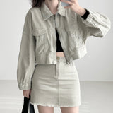 Rotty Crop Jacket Mini Skirt Two Piece Set Jacket