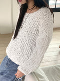 Lupin Blossom Round Long Sleeve Knit