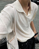 Summer Cool Boucle Collar Short Sleeve