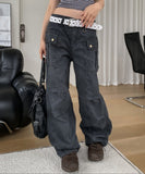 Coase Washing Cut Parachute Pants