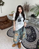 Nez Damage Bermuda Denim Pants
