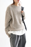 Reverse edge relaxed wool knit