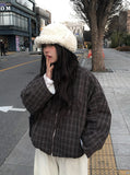 Quad Check High-Neck Avant-Fit Wool Jumper