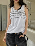 Hua Half Lettering Semi Overfit Sleeveless