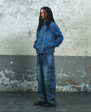 HEM BUTTON UTILITY CARGO DENIM PANTS