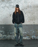 DART BRUSH WIDE DENIM PANTS