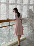 Jerin Color Matching Collar Flare One Piece