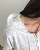 Nova Flower Lace Hooded Zip-up