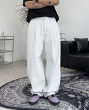 Lian Pintuck Wide Denim Pants