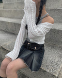 Public Cable Knit Crop Cardigan