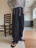 Summer Linen Stripe Banding Pants