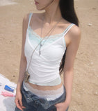 Roger Layered Lace Color Matching Mesh Sleeveless
