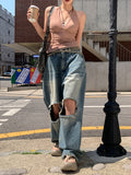 Lecle Funky Damage Balloon Denim Pants