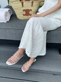 Visella Double Cubic Strap Slippers