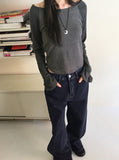 Kinon Back Bijou Point Wide Cotton Pants