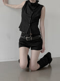 Teeth Adjust Cotton Shorts