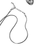SILVER BUTTON NECKLACE