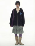 DOT CROSS Embroidered Hood Zip-Up