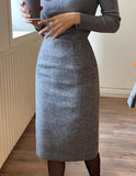 Redia Wool Herringbone H Midi Skirt