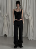 [mnem] patch straight sweatpants