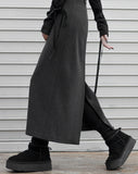 Long slim wool skirt