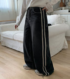 Lotney Line Denim Wide Pants