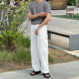 Lebec Cotton Half Banding Wide Pants
