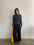 Muki Line Cut Raw Denim Wide Pants