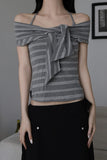Stripe Drape Top