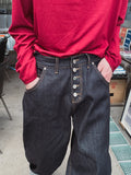 Heritage 5-Button Raw Denim Wide Jeans