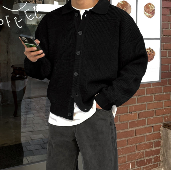【MODERNIF】Uni Collar Knit Cardigan modernif (モダンイフ) - ユニカラーニットカーディガン / Uni