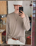 Normal Cotton Plain Long Sleeve T-shirt