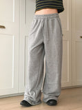 Shuggy Side Incision Pile Crop Two-Way Banding Long Wide Jogger Pants