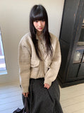 [unisex] Kamba Pocket Collar Cable Knit Zip-Up