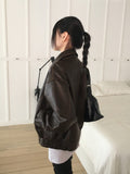 [MADE] Setter vintage washing cut boxy leather jacket