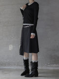Stripe Unbalanced Skirt