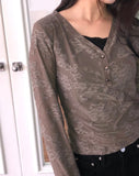 Beden Lace V-Neck Long Sleeve T-Shirt