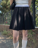 Rocker Midi Nylon Pleated Skirt