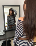 Mui Stripe Round Neck Loose Fit Knit