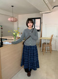 Roheni Banding Check Frill Tiered Long Skirt